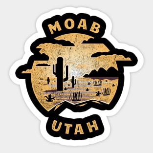 Moab Utah Desert Illustration Vintage Souvenir Sticker